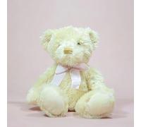 HCGX 7.5" Bear Plush Toy with Pink Gingham Bowtie, Stuffed Animal