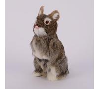 HCGX 9.4" Realistic Rabbit Figurine, Sitting Bunny Statue, Outdoor Garden Decor, Lifelike Sculpture(Brown)