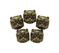 HCGX Brass Paracord Beads Lion Head Knife Lanyard - Metal Spacer for DIY Bracelet Keychain Zipper Pull EDC