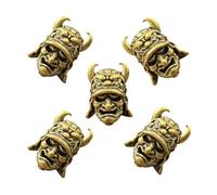 HCGX Brass Samurai Helmet Paracord Beads for Knife Lanyard, Cool EDC Bead for Keychain, DIY Metal Charms