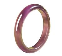HCGX Eye Bangle Bracelet for Women Green Pink Translucent Stone Ring(Sz0130,60mm)