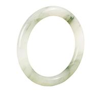 HCGX Real Jade Bangle Bracelet for Women Green Tianshan Stone Ring(Sz0015,60mm)