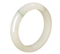 HCGX Real Jade Bangle Bracelet for Women Green Tianshan Stone Ring(Sz0018,60mm)