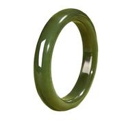 HCGX Real Jade Bangle Bracelet for Women Hetian Green Stone(Pysz0176,56mm)