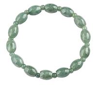 HCGX Real Jade Bracelet for Women Green Jadeite Barrel Bangle