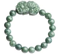 HCGX Real Jade Bracelet for Women Green Jadeite Pixiu Bangle 10mm