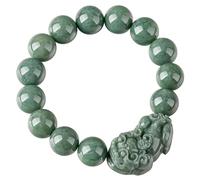 HCGX Real Jade Bracelet for Women Green Jadeite Pixiu Bangle