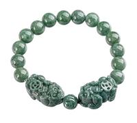 HCGX Real Jade Bracelet for Women Green Jadeite Pixiu Bangle