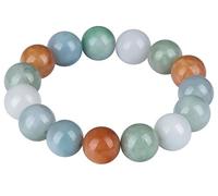 HCGX Real Jade Bracelet for Women Tricolor Green Jadeite Bangle