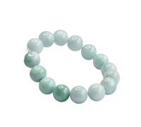HCGX Real Jade Bracelet for Women - Type A Myanmar Jadeite Beaded with Floating Green Motif for Good Luck Fengshui, 8mm 10mm 13mm(10mm)