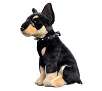 HCGX Realistic 30cm Doberman Pinscher Plush Toy, Soft Stuffed Dog, Birthday Gift(Dobermann)