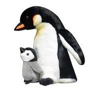 HCGX Realistic Mother & Child Penguin Plush Toy, Super Cute Emperor Stuffed Animal Doll, Soft Gift for Aquarium Lovers