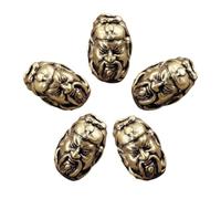 HCGX Retro Brass General Paracord Beads Knife Lanyard - Metal Beard Man Spacer for DIY Keychain EDC Gear Zipper Pull(Brass)