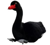 HCGX Simulation Cute Black Swan White Doll Couple Plush Toy Soft And 's Gift(Black)