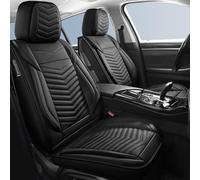 HChengkikz Car Seat Cover Front Pair,Breathable Leather Seat Covers for Cars,2Pcs Universal Automotive Seat Protectors Interior Accessories Fit for Most Cars Vehicles Sedans SUV Pickup Trucks(Black)