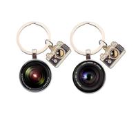 HCHES Camera Lens keyring Pendant With Convexity Glass SLR Lens Photographer Backpack Charm Enthusiast Photographer Gift