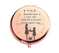 HCHES Stunning Rose Gold Foldable Compact Magnifying Mirror Engraved with Message, for Mum or Grandma at Mothers Day,Birthday,Thanksgiving,Christmas