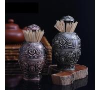 HCHGJKN Toothpick Holders Automatic Toothpick Box Fashion Egg Holder Toothpick(Bronze)