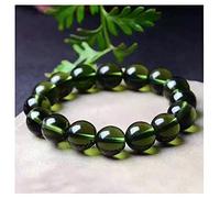 HCHL Decorative Stone, AAA+100% Natural Moldavite, 8mm Bead Meteorite Bracelet Natural Gemstone Elastic Bracelet