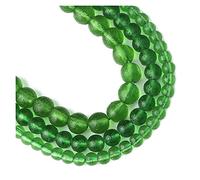 HCHL Decorative Stone, Matte Green Energy Moldavite Crystal Beads Natural Gemstone Elastic Bracelet (Item Diameter : 6mm 61pcs beads)