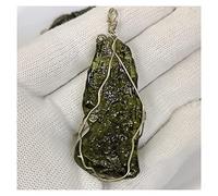 HCHL Moldavite Crystal 4-5cm Natural Green Gem Necklace Pendant, 1pc 5.0 carats Jewelry for Women