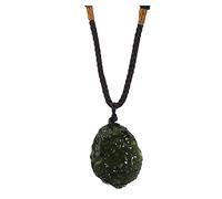 HCHL Moldavite Stone, Real Raw Green Moldavite Glass Necklace Pendant, Women's Jewelry