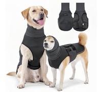 HCHYEY Dog Anxiety Jacket, Skin-Friendly Dog Thunder Coat - Dog Shirt with Collar for Thunder and Fireworks - Keep Pet Calm Without Medicine & Training, Anti Anxiety Vest for Dogs (A Dark Grey, XL)