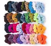 Hcimooy 36 Pcs Velvet Hair Scrunchies, Hair Ties for Women Girls (36 Colors)