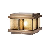 HCIPJQY Contemporary Deck Lighting Outdoor Waterproof Column Lights Square Bronze Wall Pillar Headlight Hardwired 120V Waterproof Post Light with Glass Matte Finish Bronze Column Lamp Fits 4x4 Post