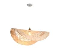 HCIPJQY Hotel Decorative Hanging Lamp Minimalist Japanese Style Chandelier Pendant Light Natural Wicker Intricate Rattan Pendant Light Shade Natural Material Large Lamp Shade