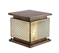 HCIPJQY Industrial Glass Pillar Table Light Rust Bronze Post Light Fixture E26 Low Voltage Hardwired Post Cap Light Antique Lantern Lamp Waterproof for Wooden/Vinyl Posts Garden Park Decor