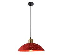 HCIPJQY Luxury Pendant Lights Unique Living Room Pendant Lighting Fixtures with 15.7in Lamp Shade Geometric Gold Accent Hanging Lights Dining Table Industrial Hanging Lamp in Red