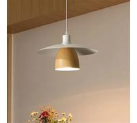 HCIPJQY Minimalist White Ceiling Mounted Light Contemporary Ceiling Pendant Lights with LED Bulb Wood Grain Metal Suspension Lamp Kitchen, Bar, Bedroom Barn Indoor Ceiling Lighting