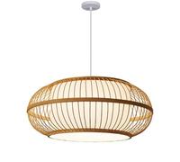HCIPJQY Modern Chandelier Double-Layer Lamp Shade Living Room Pendant Lighting Bamboo and PVC Decoration Light Fitting Restaurant Tearoom Bedroom Hanging Ceiling Lamp Diameter 40cm