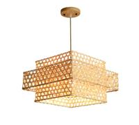 HCIPJQY Modern Nordic Chandelier Pendant Light Restaurant Lamp Dining Room Decor Ceiling Lamp Double-Layer Hollow Wicker Lampshade Creative Living Room Cafe Shop Light Fixtures Ceiling Hanging