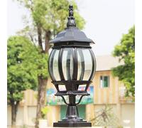 HCIPJQY Outdoor Post Lantern Glass Lamp Shade Courtyard Fence Wall Pillar Headlight External European Landscape Pedestal Post Lamp Fixtures Rainproof Column Lights for Fence Yard Lawn Garden Decor