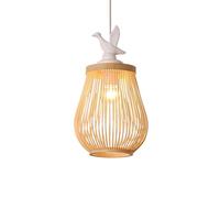 HCIPJQY Simple Pendant Hanging Light in Bamboo Shade Japanese Style Tatami Pendant Lamp Ceiling Lamp Balcony Wood Small Pendant Light Fixture Bedroom, Entryway Zen Hanging Light