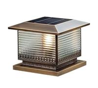 HCIPJQY Solar Powered Pillar Lamp to Adjust Warm Cold Light European Solar Powered Cap Light Yard and Garden Post Solar Lights in Bronze Waterproof Posts for Outside with Glass