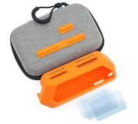 HCJYC 5 in 1 Protective Accessories Soft Silicone Case & EVA Carrying Case & 3 Pack of Screen Protect & SD Card Dust Plug & GPIO Dust Plug for Flipper Zero - Original Orange Set (Orange)