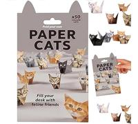 HCLBFU 50PCS DIY Paper Cats Origami Kit,3D Origami Paper Cats Set,Handmade Animals Shaped Decorations Gift for Animal Lovers,Ch/ristmas Crafts for Adults,Family,Creative Craft Activity,Small Yet Cute