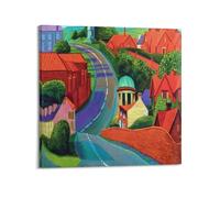 HCLHB David Hockney's Road to York through The Sledmere Art Poster Decorative Painting Canvas Wall Posters And Art Picture Print Modern Family Bedroom Decor Posters 12x12inch(30x30cm)