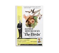 HCLHB Vintage Movie Poster Alfred Hitchcock The Birds Poster Decorative Painting Canvas Wall Posters And Art Picture Print Modern Family Bedroom Decor Posters 12x18inch(30x45cm)
