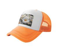 HCLYvexiria Baseball Cap Mesh Dad Hat for Men Women Adjustable Baseball Hat Wild White Daisies Golf Dad Cap, Orange, One Size