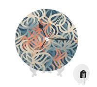 HCLYvexiria Wall Clock Silent Non Ticking 10 Inch Clock Coral coloured patterns Wall Clocks Analog Clock for Bathroom Decorative Round Modern Wall Decor Clock for Home Kitchen Living Bedroom