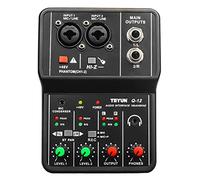 HCLZOE Q-12 Sound Card Audio Mixer Sound Board Console Desk System Interface 4 Channel 48V Power Stereo Computer Sound Card