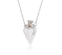 HCMA 1PC Glass Heart Vial Cremation Pendant Necklace Ash Case Holder Keepsake Necklace Memorial Jewelry Urn Necklace for Ash (Cone)