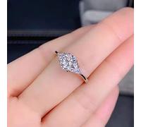 HCMA 3 Carats Fashion Artificial Green & White Blue Moissanite Gemstone Adjustable Ring For Women Jewelry Engagement Gift