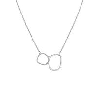 HCMA 925 Sterling Silver Double Circle Necklace for Women Irregular Geometric Clavicle Chain Party Jewelry The for women