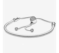 HCMA 925 Sterling Silver Heart Clasp Star Snake Chain Slider Pandora Bracelet Woman Jewelry The Great Gifts For Women