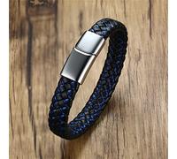 HCMA Classic and Unique New Punk Vintage Bracelet Image Leather Magnet Clasp Braided Leather Bracelets Bangles for Man